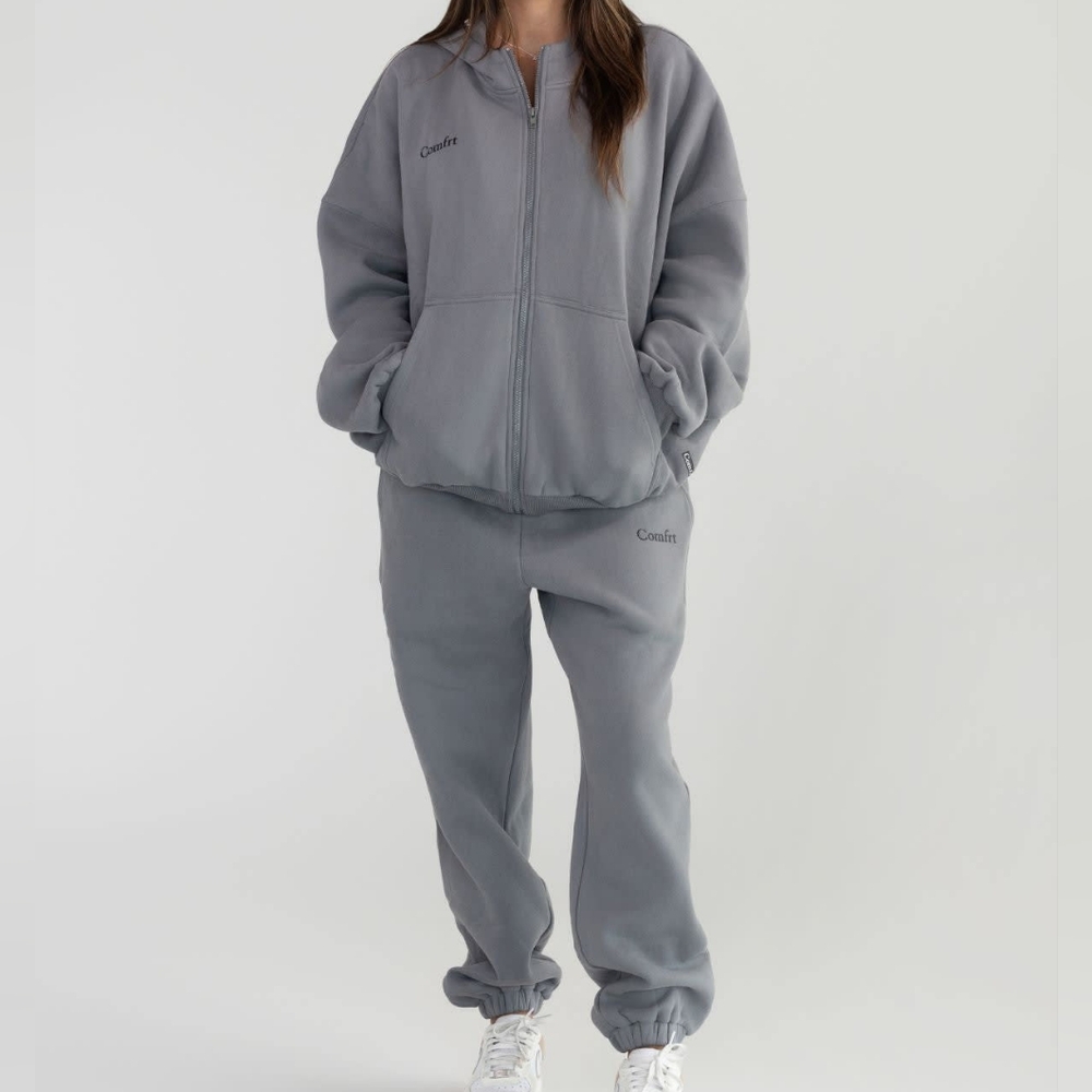 🥰NIP❤️ COMFRT CLOUD FULL-ZIP HOODIE + SWEATPANTS WOLF GRAY S/M